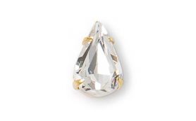 Preciosa Pointback Montee Teardrop Gold/Crystal 13mm